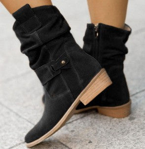 Women's Pointed Toe Suede Zipper Fashion Boots