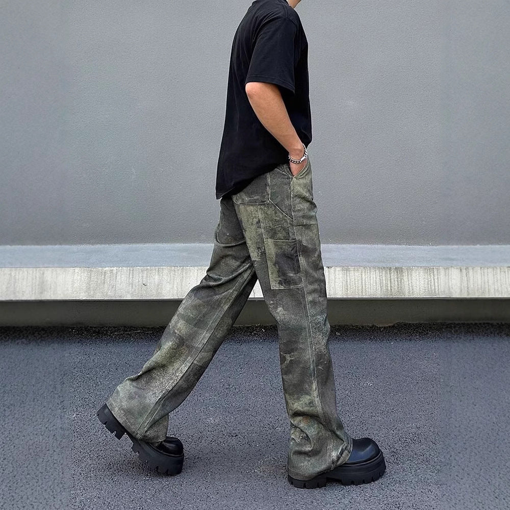 Retro Digital Direct Injection Camouflage Jeans Men's Fashion