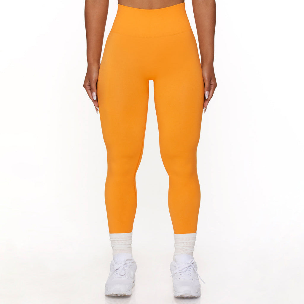 Seamless Solid Color Knitted High Elastic Sports Yoga Wear
