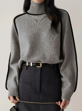 Autumn Half Turtleneck Sweater Fashion Knit Top Outerwear