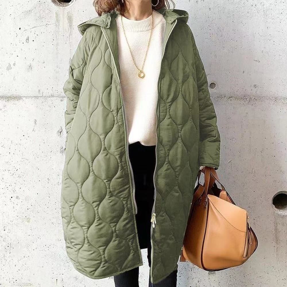 Women's Asymmetric Diamond Check Cotton Jacket