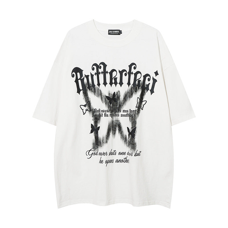 Butterfly Print Street Casual Tee