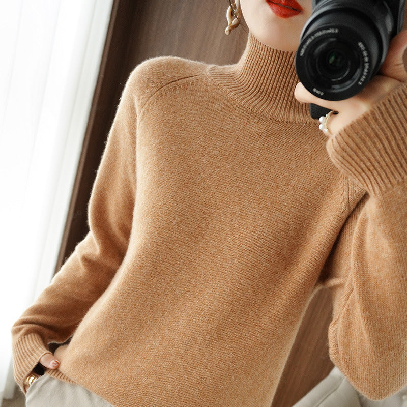 Women's Long-sleeved Bottoming Shirt Slim Slimming High Collar Sweater