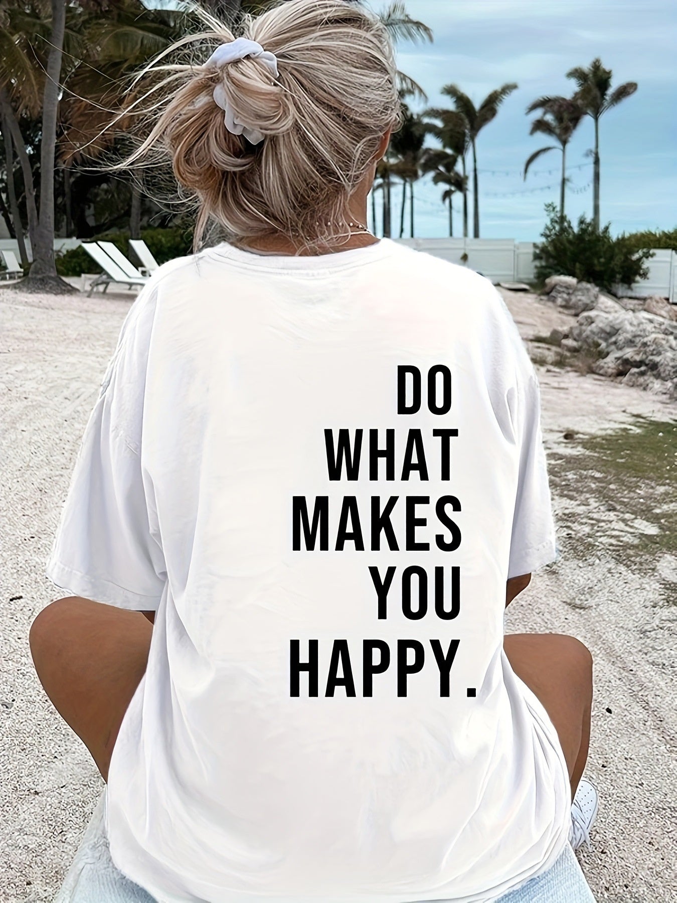 Women's "Do what makes you happy" Short Sleeved Top