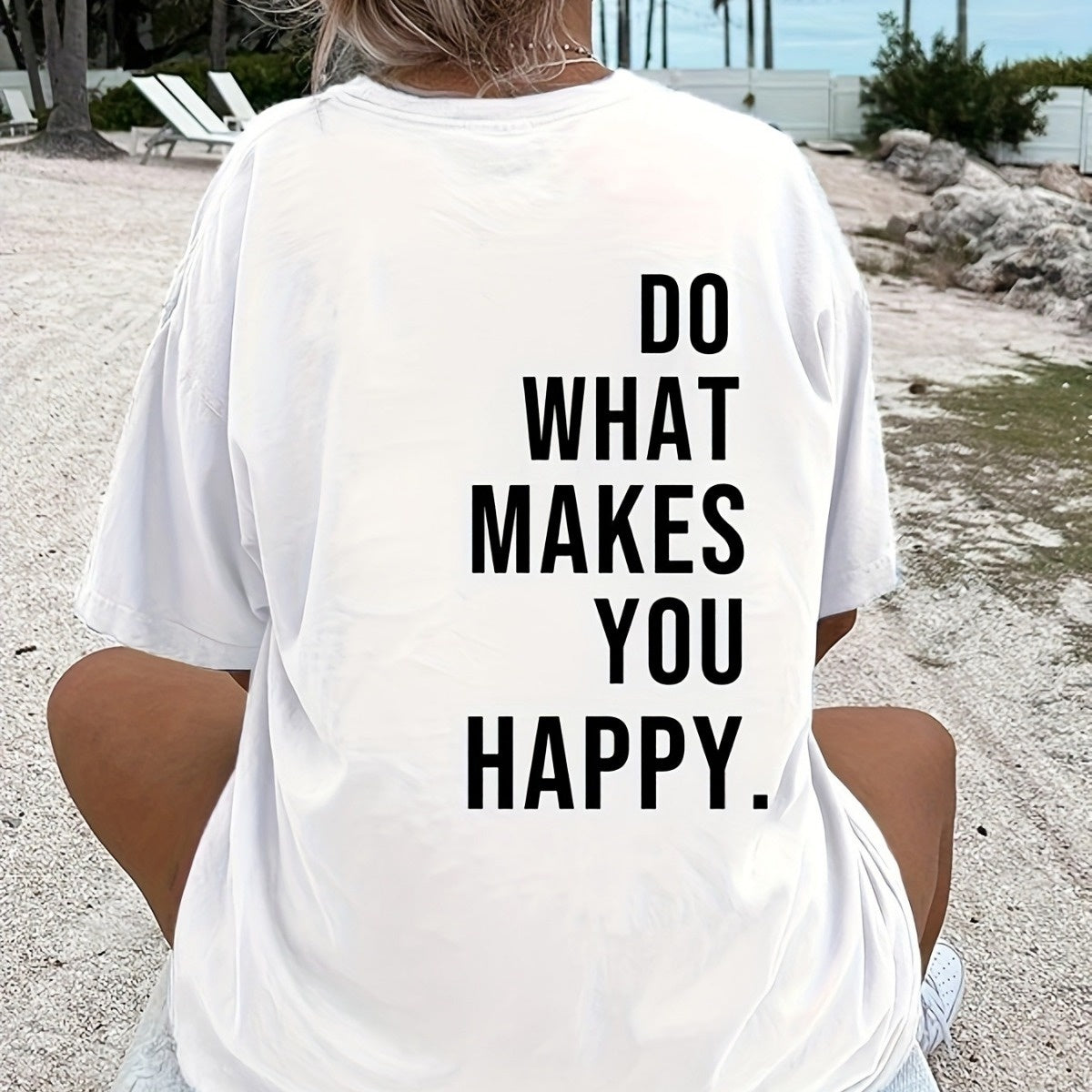 Women's "Do what makes you happy" Short Sleeved Top