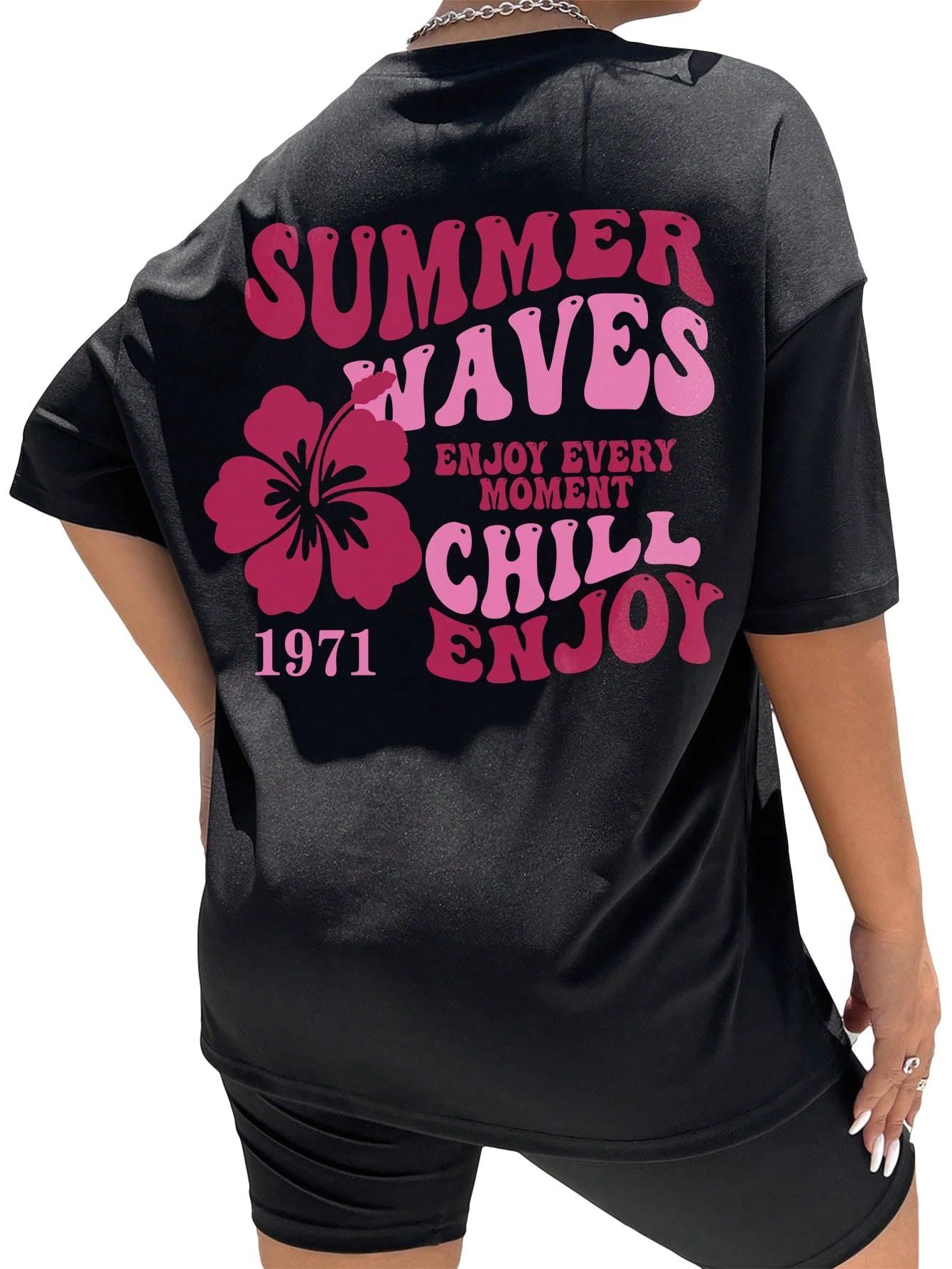 Trendy Loose Women's Short Sleeve