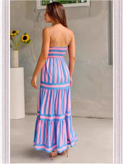 Summer Striped Printed Dress