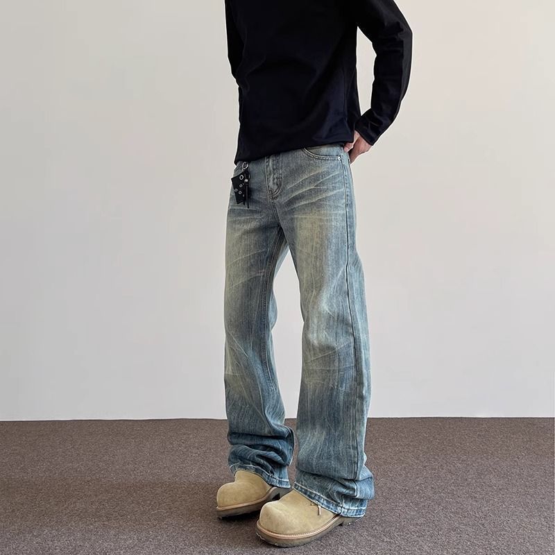 Men's Loose Straight Wide-leg High-street American Retro Pants