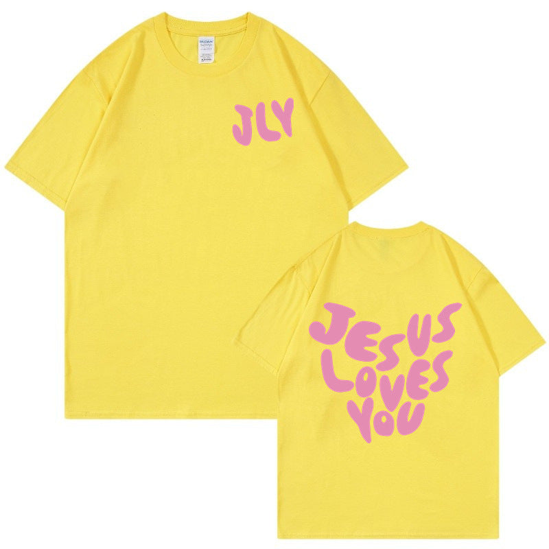 Letter Printing Personalized Design Short Sleeve Women