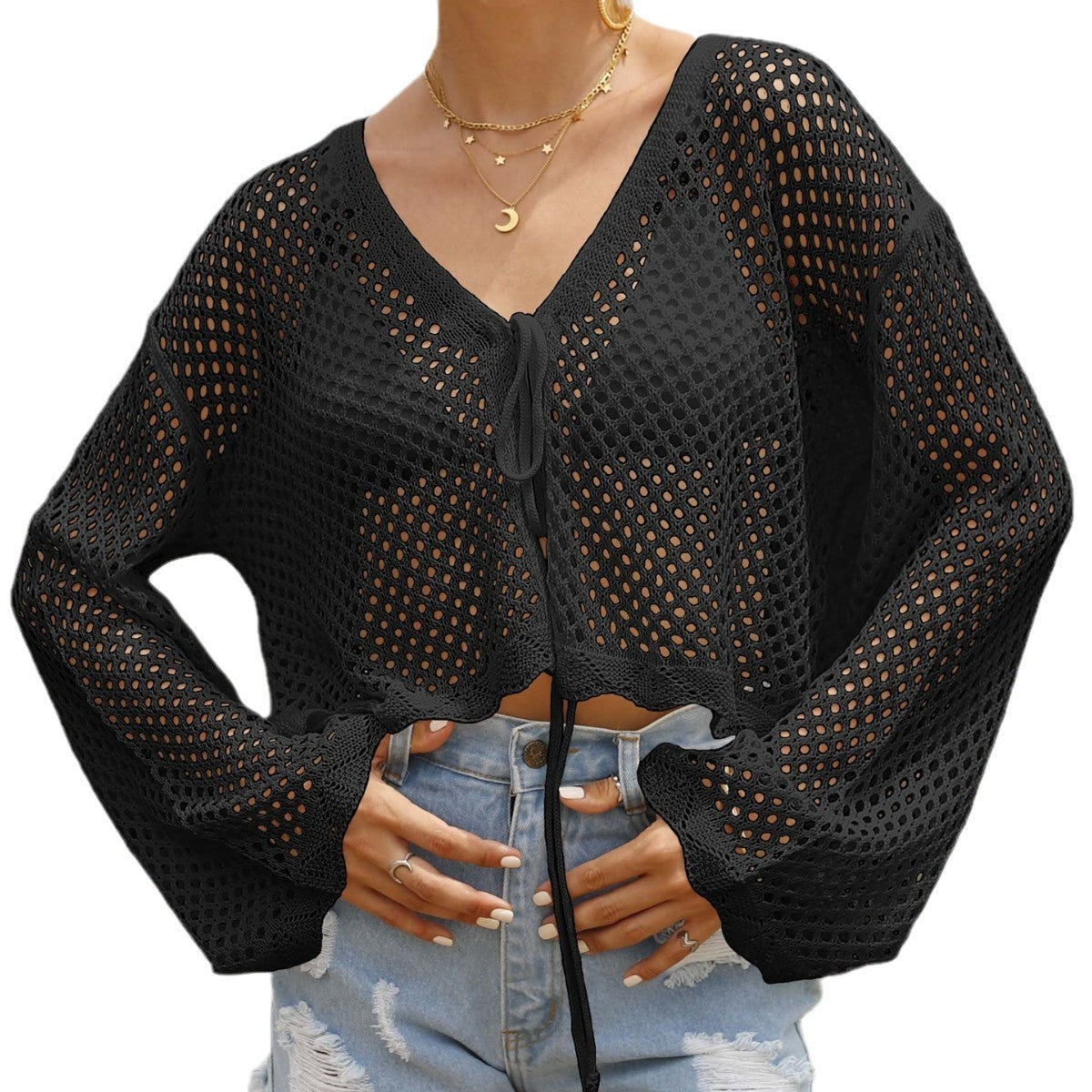 Women's Lace-up Cardigan