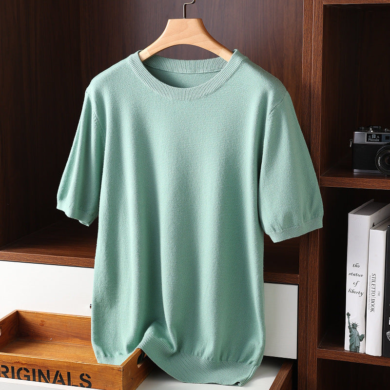 Round Neck Thin Casual T-shirt Knitwear