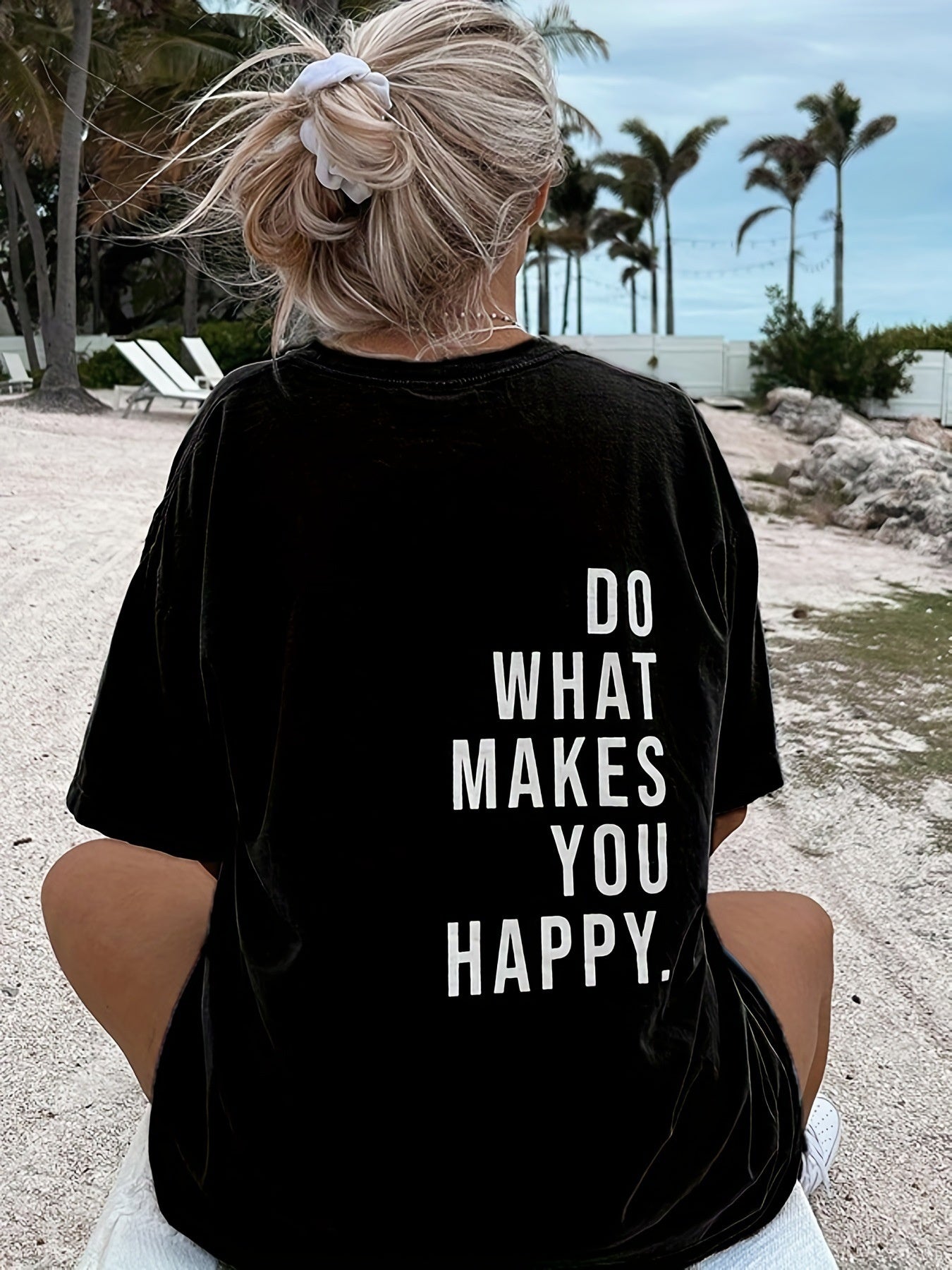 Women's "Do what makes you happy" Short Sleeved Top