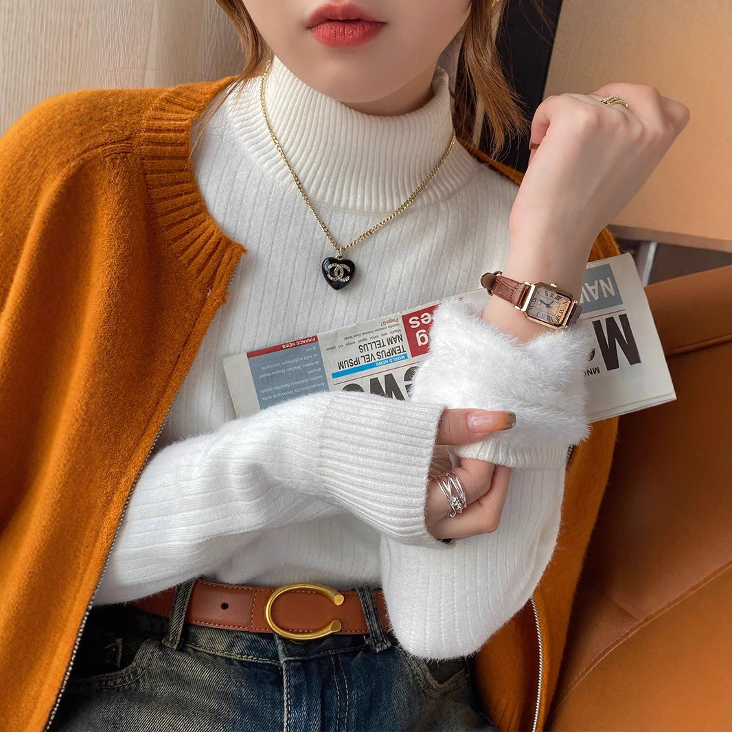 Velvet Padded Sweater Women's Autumn And Winter Knitted