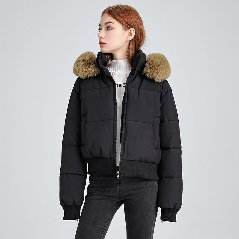 Women's Hooded Fur Collar Cotton-padded Sense