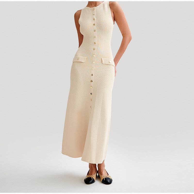 Round Neck Sleeveless Long Dress