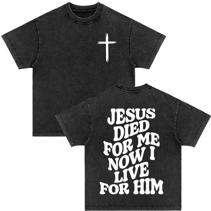 Retro Christ print Short-sleeved Shirt