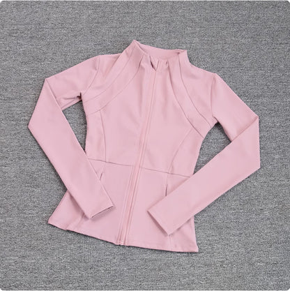 Autumn And Winter Professional Yoga Sports Coat Female Zipper Cardigan Suit