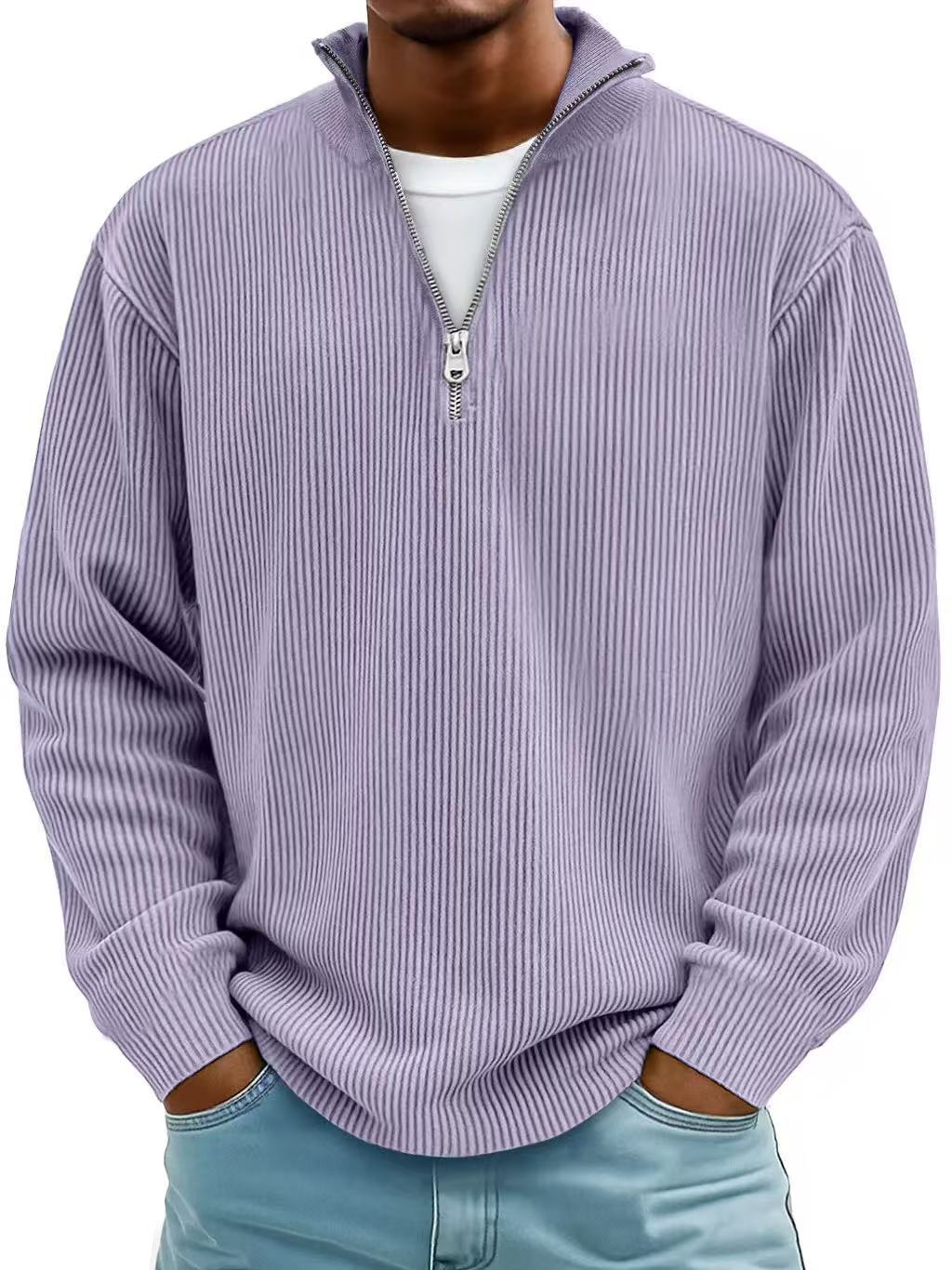 Mens Quater zipper Collar Sweatshirt