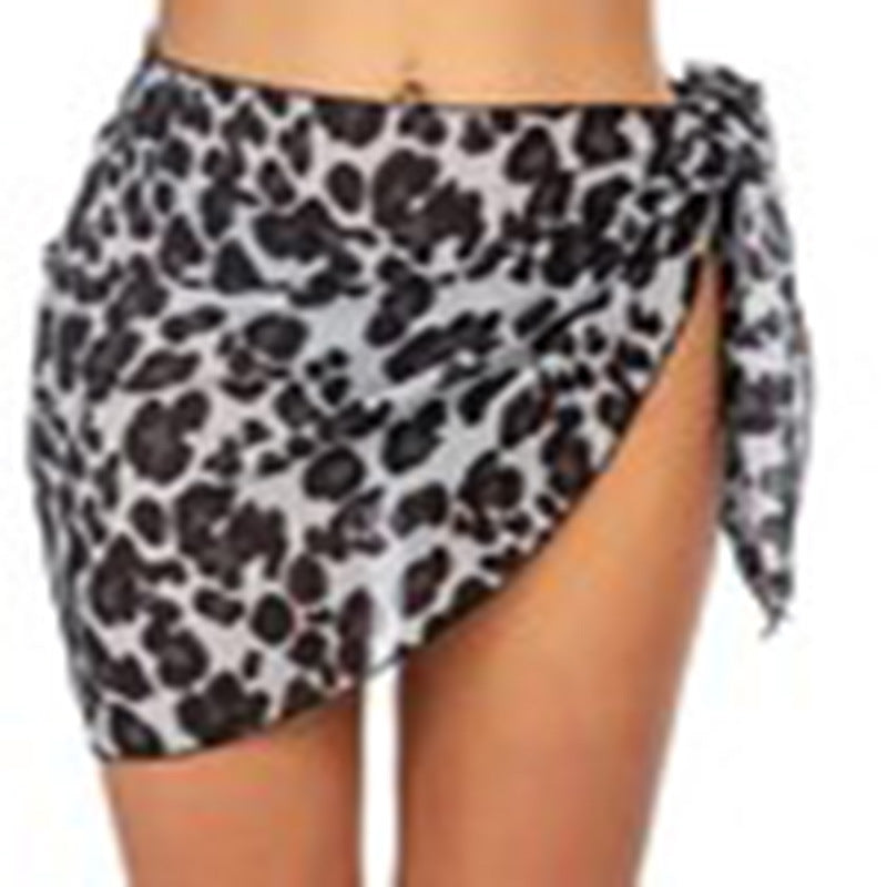 Women's Short Swimsuit Blouse Triangle Scarf