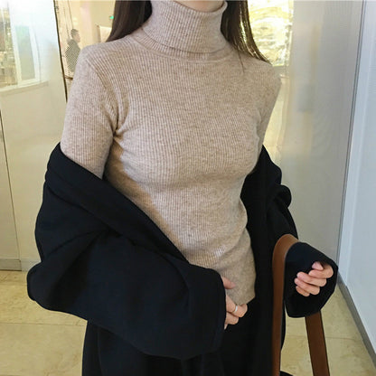 High neck long sleeve knit top