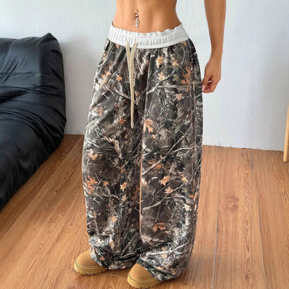 Women's Elastic Waist Camouflage Pants