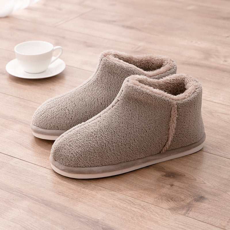 Packed Heel Warm And Velvet Thick-soled Indoor Couple Plush Cotton Shoes