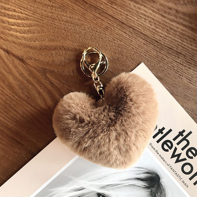 Love Rabbit Fur Plush Pendant  Keychain