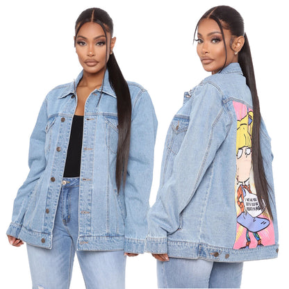 Womens Denim Graphic Jacket