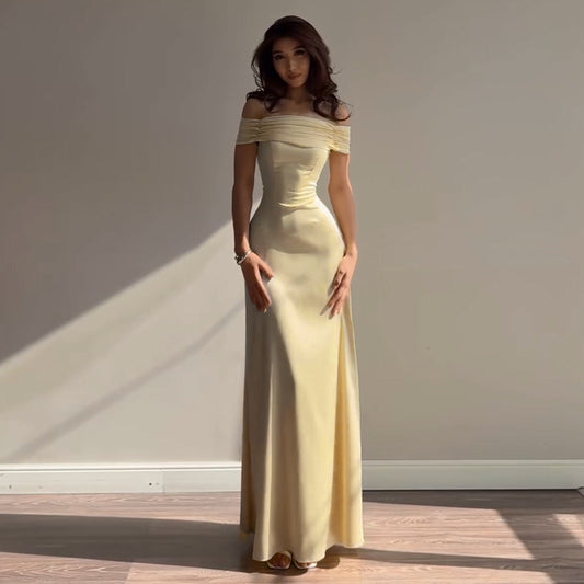 Hot Girl Off-shoulder Party Elegant Dress