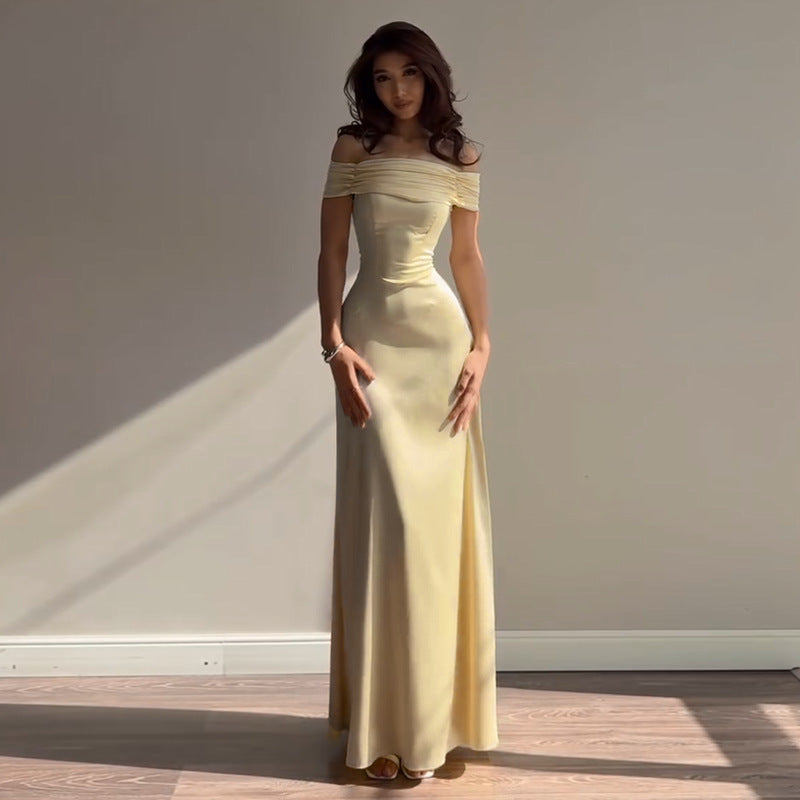 Hot Girl Off-shoulder Party Elegant Dress