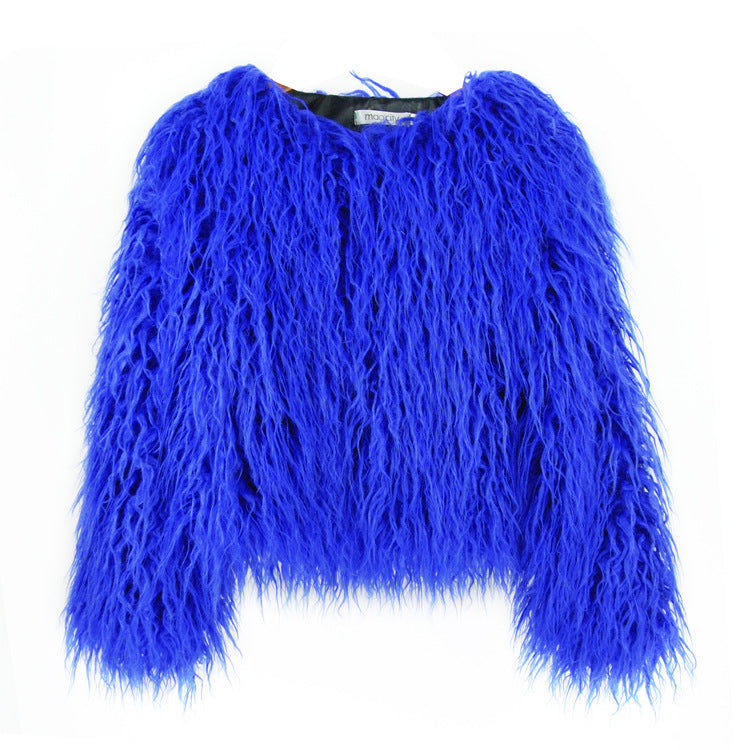 Furry Faux Fur Coat Plus Size Womens
