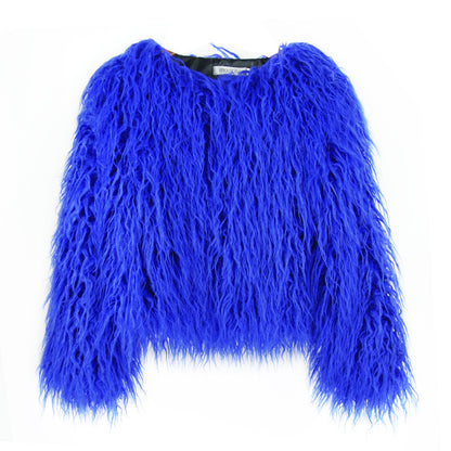 Furry Faux Fur Coat Plus Size Womens