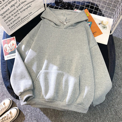 Girls Solid Color Hoodie Sweater