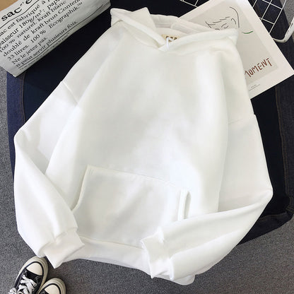 Girls Solid Color Hoodie Sweater