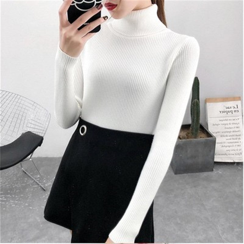 High neck long sleeve knit top