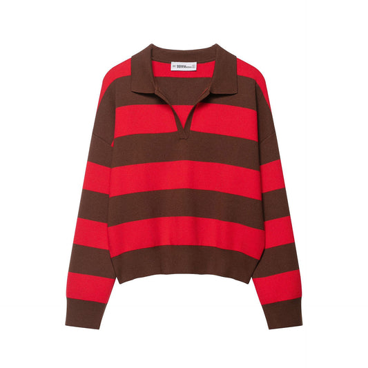 Autumn New Loose Pullover Women's Polo Collar Knitwear Top