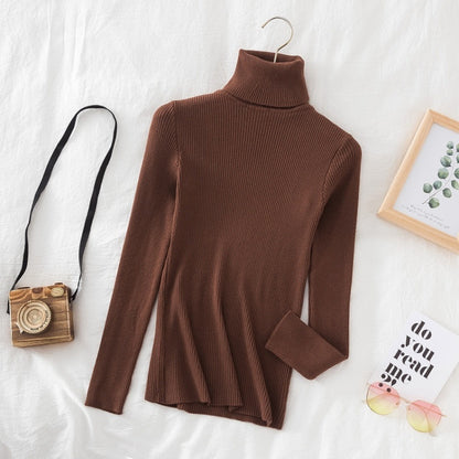 Turtleneck Slimming Sweater Top Pullover