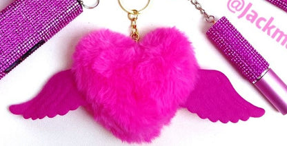 Love Rabbit Fur Plush Pendant  Keychain