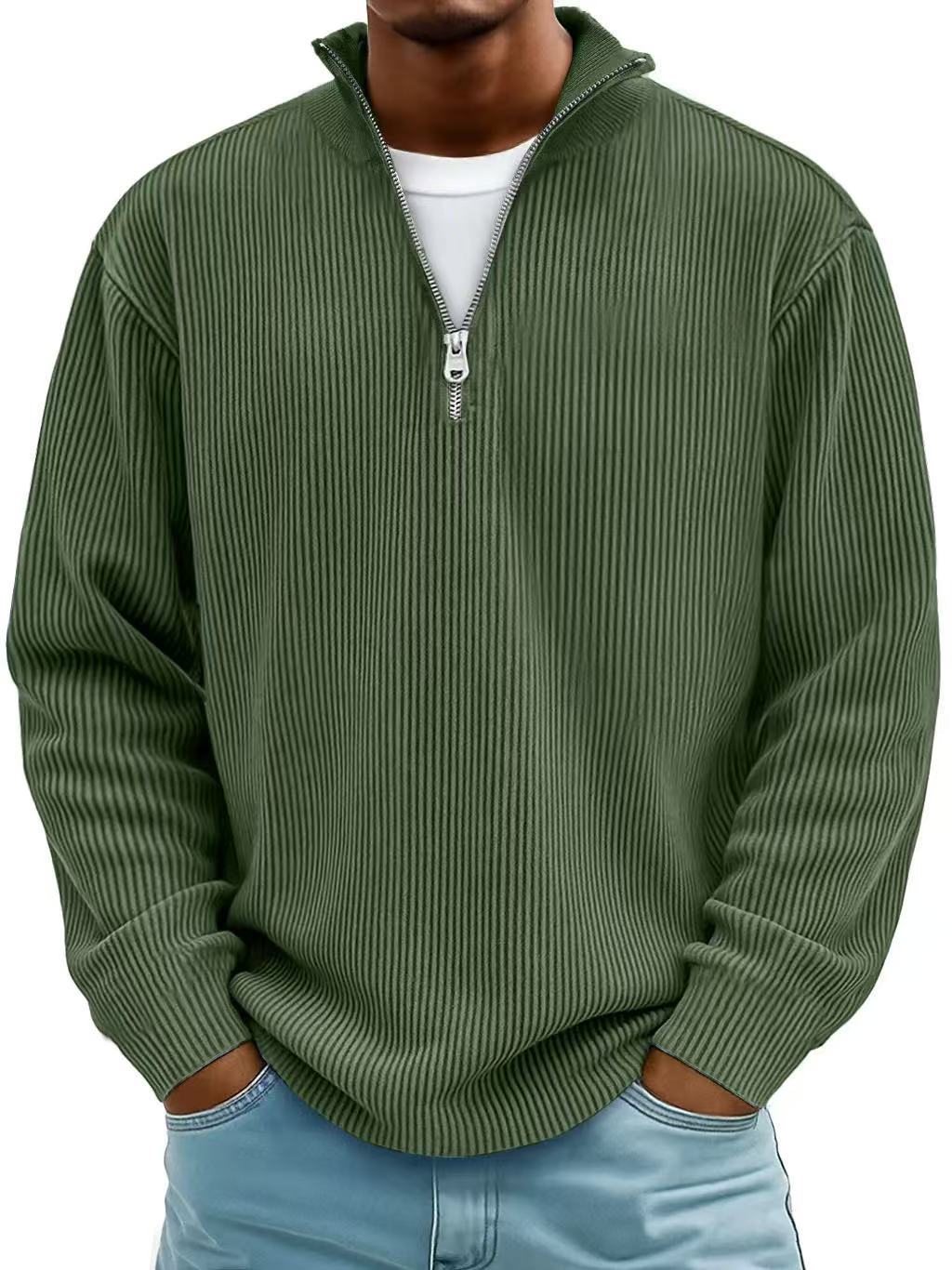 Mens Quater zipper Collar Sweatshirt