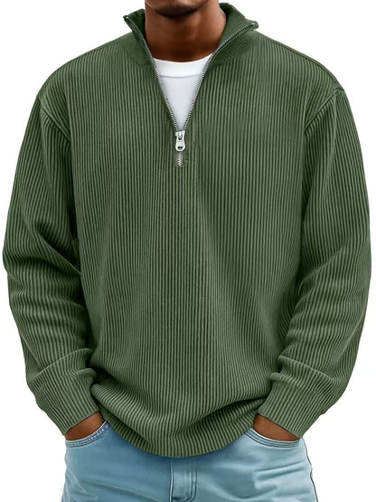 Mens Quater zipper Collar Sweatshirt