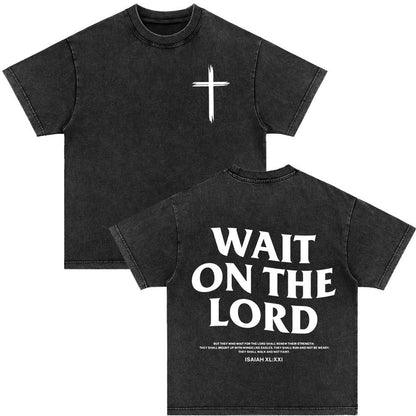 Retro Christ print Short-sleeved Shirt