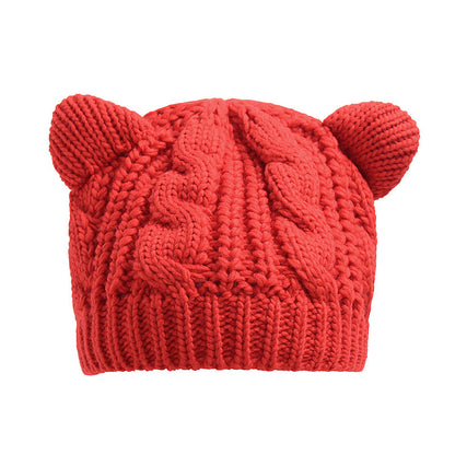 Cute Knitted Cat Ear Beanie For Winter