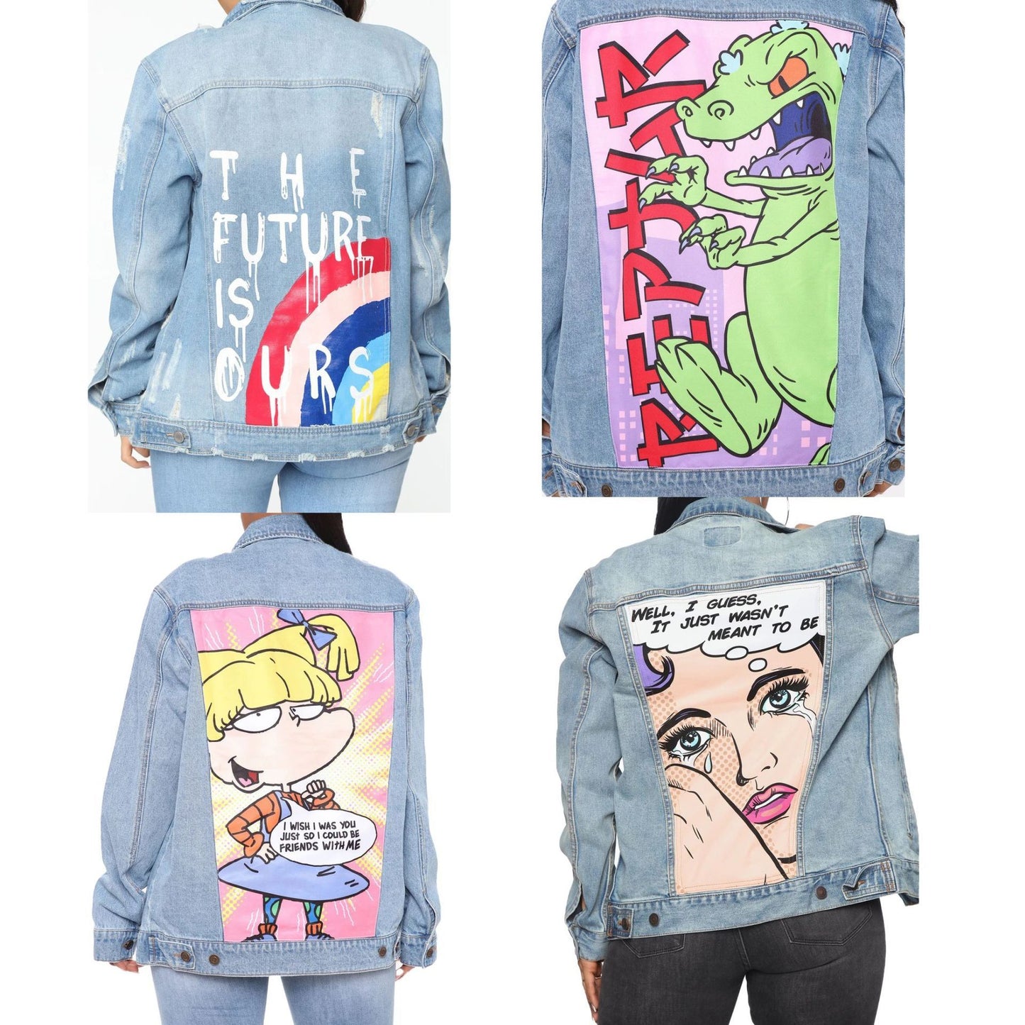 Womens Denim Graphic Jacket