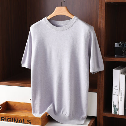Round Neck Thin Casual T-shirt Knitwear