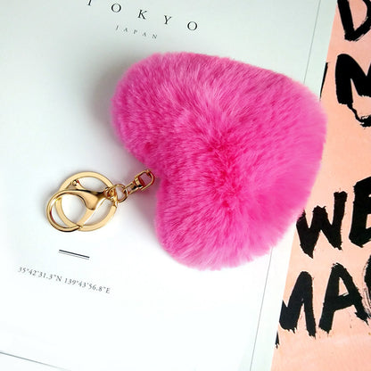 Love Rabbit Fur Plush Pendant  Keychain