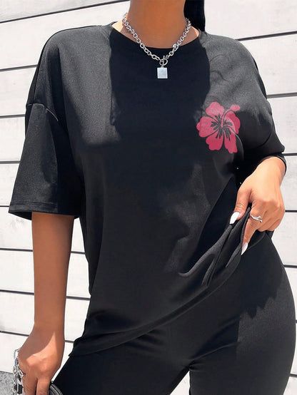 Trendy Loose Women's Short Sleeve