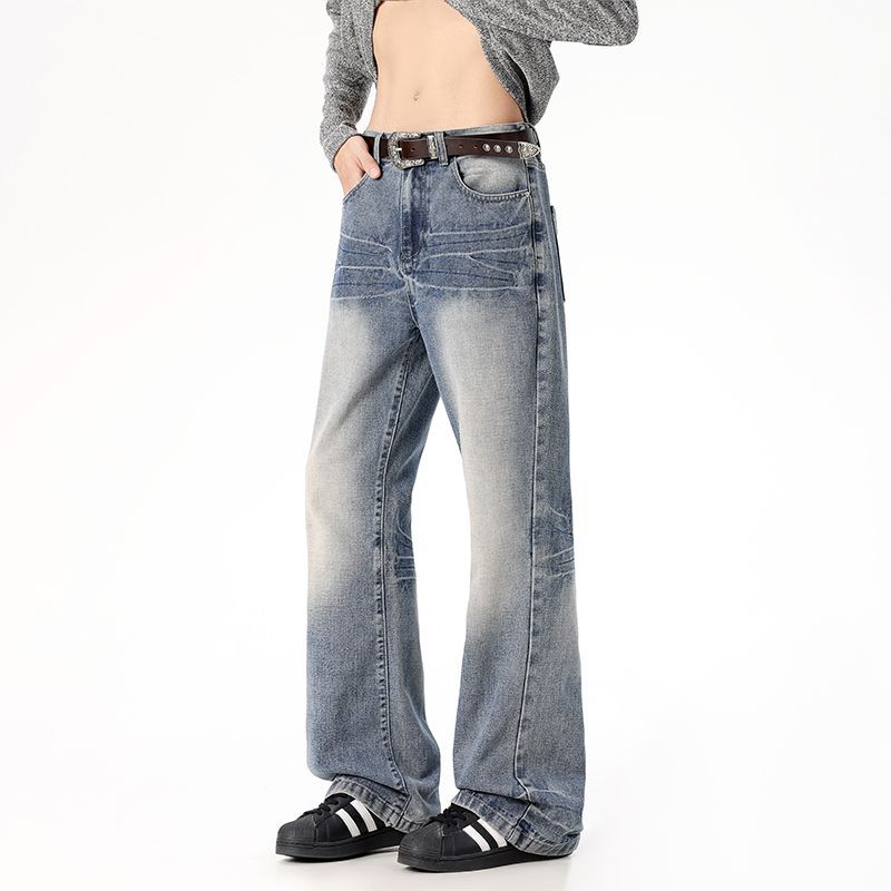Washed Vintage Loose Straight-leg Pants