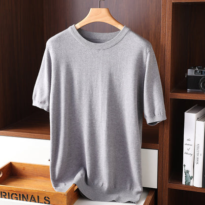 Round Neck Thin Casual T-shirt Knitwear