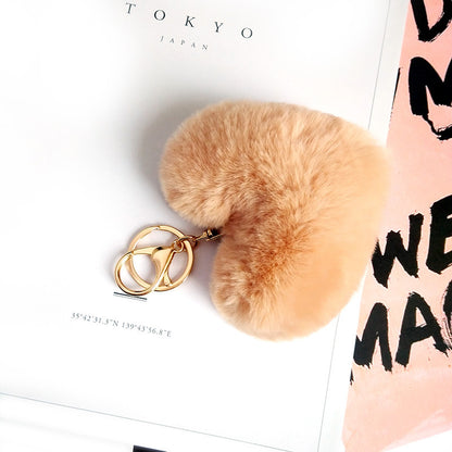 Love Rabbit Fur Plush Pendant  Keychain