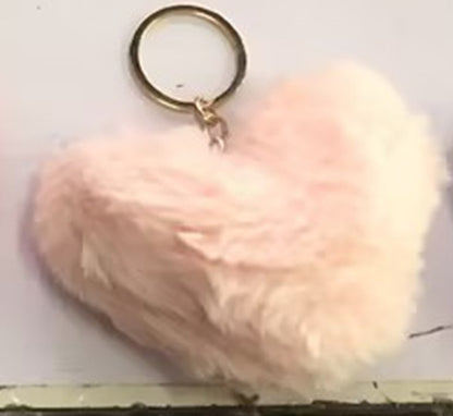 Love Rabbit Fur Plush Pendant  Keychain